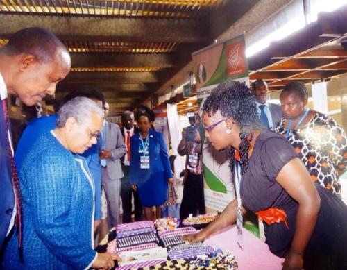 Her-Excellency-visiting-Rescue-Homes-Kiota-products-table-to-have-a-look-at-the-items